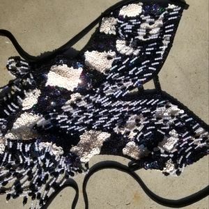 Sequin Checkerboard Shimmy Bodysuit Easy Tiger